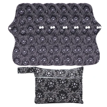 

6pcs Heavy Flow Menstrual Pads Charcoal Night Use Panty Liner For Pregnant Women Reusable Maternity Sanitary Pads + 1pc Wet Bag