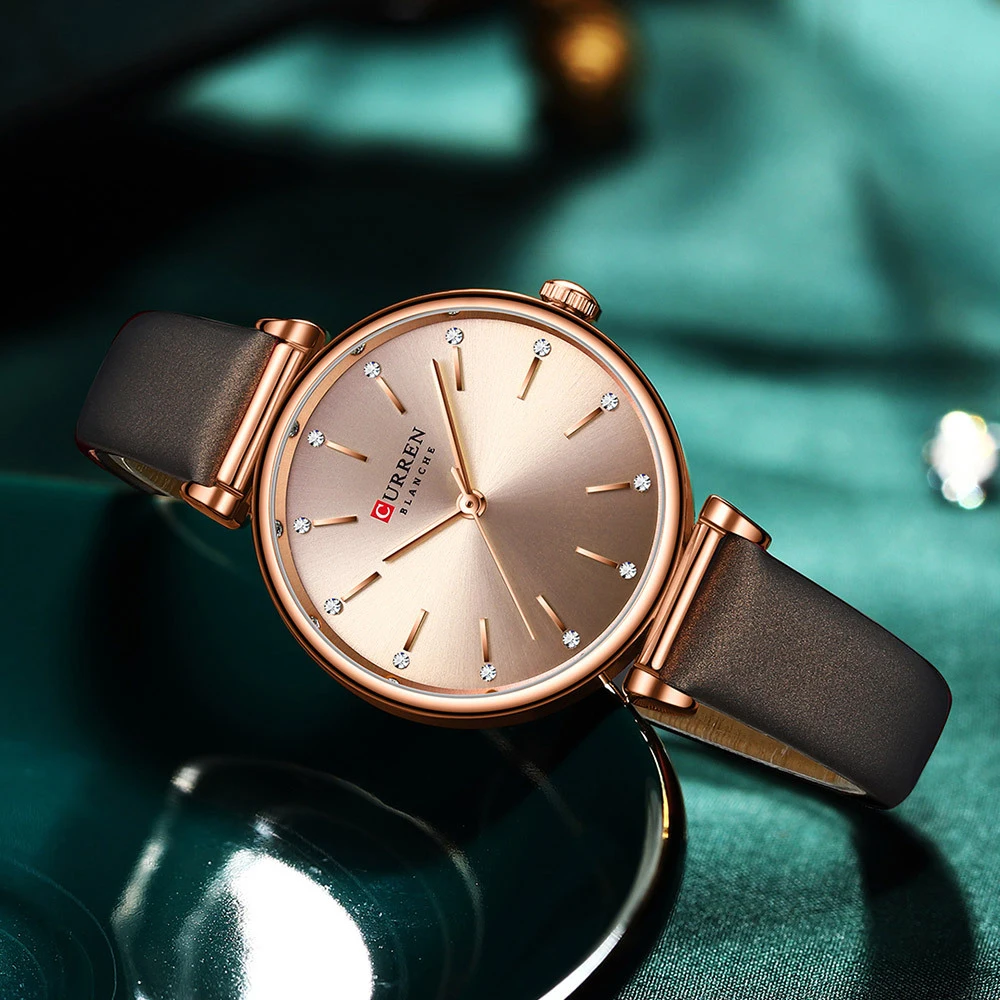 Curren Fashion Classic Quartz Women Watch Leather Retro Waterproof Clock Ladies Rose Gold Bracelet Wristwatch Relogio Feminino, Alina Gadgets