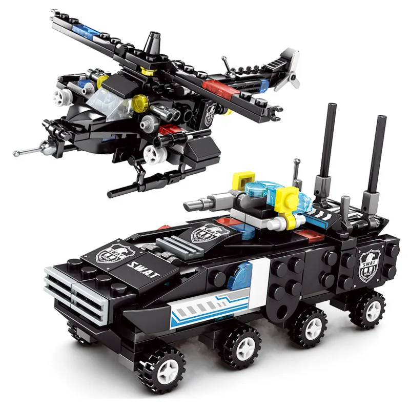 

Black Hawk Special Forces Aircraft Armored Car Model Kit Children Educational Assembled Building Blocks Brick Kids Toys Gift X10