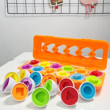 

12pcs Education Learning Mixed Shape Matching Egg Toy Baby Children Plastic Smart Development Simulation Non Toxic Funny Sorting