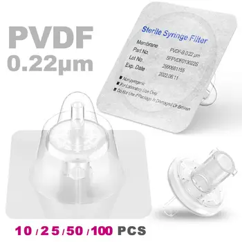 

Sterile Syringe Filters,PVDF Membrane 0.22μm Pore Size,13mm Diameter,10/25/50/100 Pcs Individually Packed by Ks-Tek