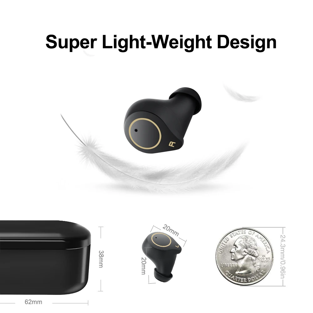 ALWUP Bluetooth наушники HIFI aptX IPX7 Беспроводные с сенсорным управлением беспроводные 5 0