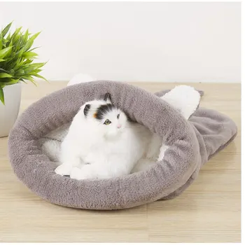 

Warm Coral Fleece Cat Sleeping Bag Bed For Puppy Small Dogs Pets Cat Mat Bed Kennel House Soft Warm Sleeping Bed Pets Products