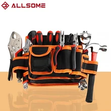 ALLSOME Electrician Canvas Tools Bag Waist Pouch Belt Storage Holder Organizer Varieties Tool Kits Waist Packs