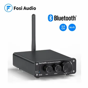 Fosi Audio Bluetooth 2 Channel Sound Power Stereo Amplifier TPA3116D2 Mini HiFi Digital Amp for Speakers 50W BT10A Treble & Bass 1