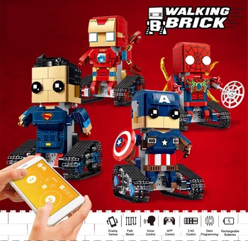 

Square Head Building Block Cute Treasure Series APP Programming Electric Remote Control Building Block Small Assembly Toy
