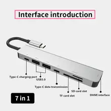 Mosible USB 3.0 Type-C Hub to HDMI Adapter for Smartphone MacBook Pro / Air 4K Thunderbolt 3 USB C Hub TF SD Reader Slot PD