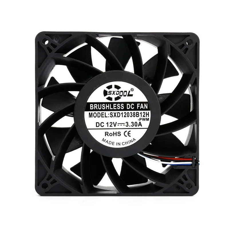 1 шт. SXDOOL 120 мм 12 см 12038 высокое Скорость CFM Майнер PWM охлаждающий вентилятор 120X120X38