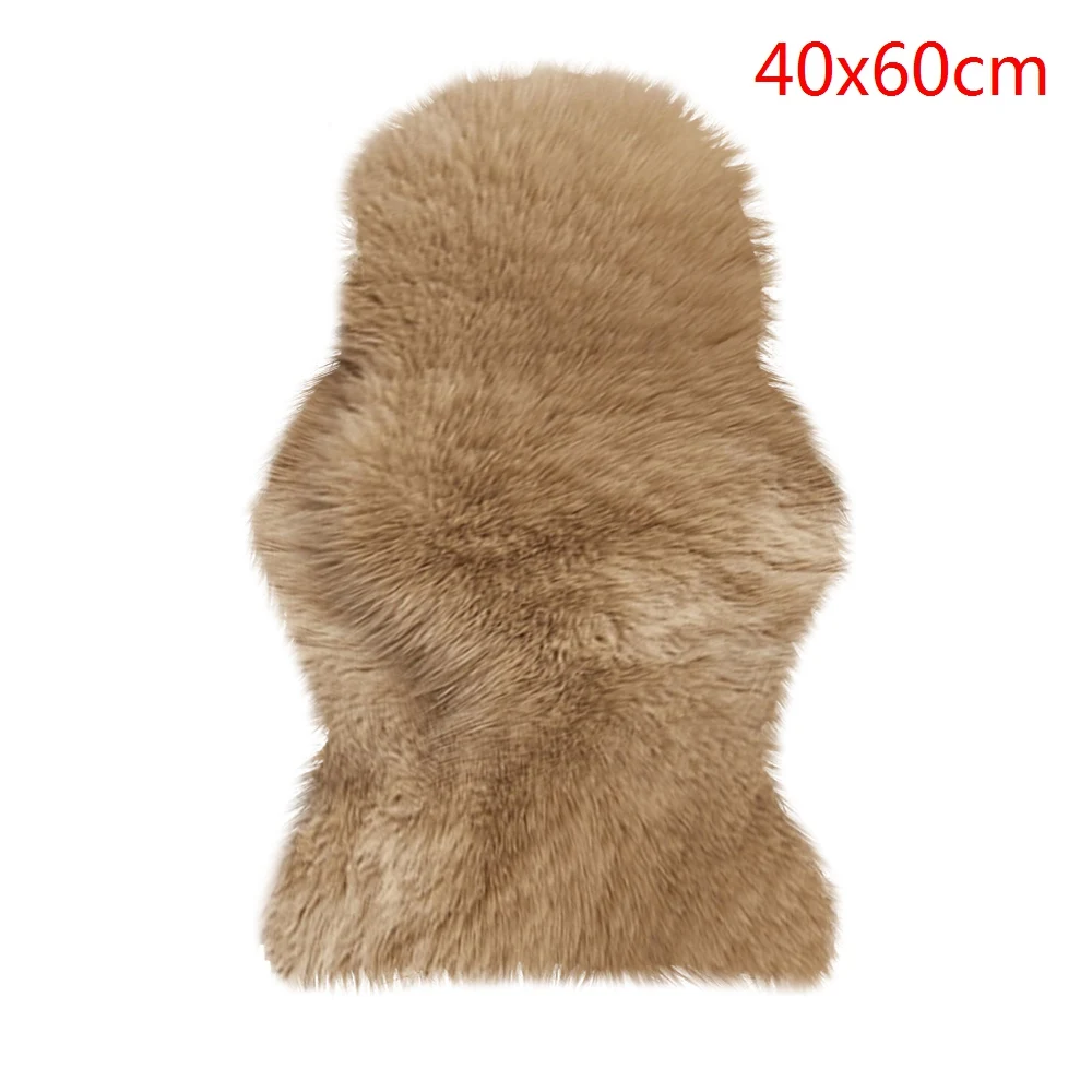 40x60cm Camel Мех искусственный овчина ковер моющееся сиденье коврик пушистые ковры шерсть мягкие теплые ковры для гостиной - Цвет: 40x60cm Camel