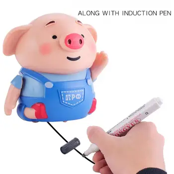 

Follow Any Drawn Line Magic Pen Inductive Pig With Light Music Cute Pig Model Children Toy Gift Smart Education Toy