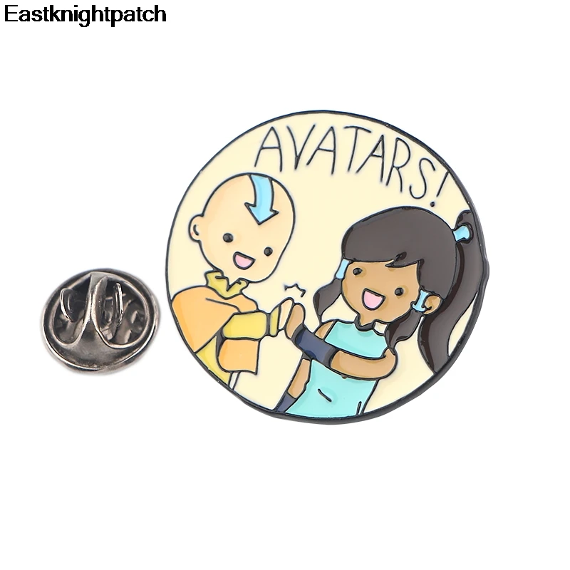 Аватар Последний Airbender Круглый Эмаль Булавка рубашка с пряжкой булавки и броши для детей мультфильм Нагрудный значок Ювелирные изделия Подарки E0979