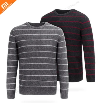 

Xiaomi wool blend striped sweater comfortable round neck men's winter clothes pullover sweatshirt high quality