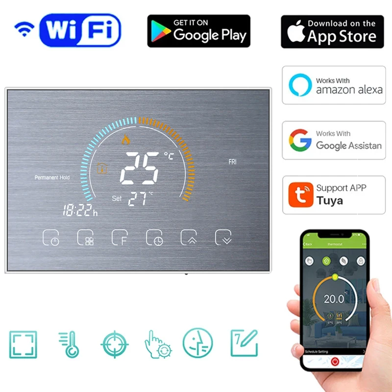 Смарт-термостат Tuya с Wi-Fi и сенсорным ЖК-дисплеем | Обустройство дома