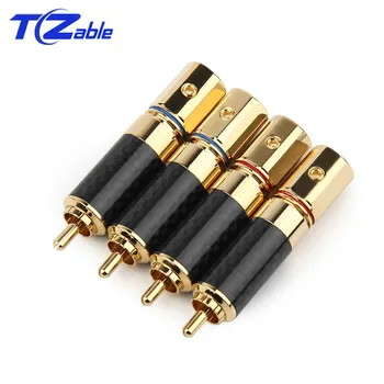 

RCA Audio Jack Pure Copper Speaker Plug DIY Welding Wire Connector Adapter Connector Fever Grade Eutectic Carbon Fiber