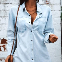 

Long Sleeve Graphic Blouses Womens Light Blue Casual Shirts Loose Vintage Chemisier Women Clothes 2021 Korean Elegant Blusa Tops