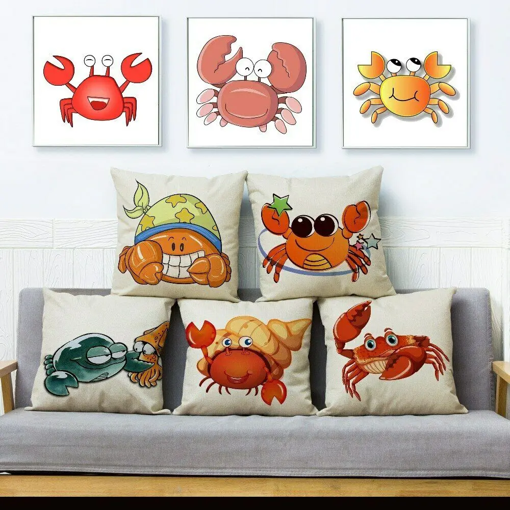 

Cute Cartoon Animal Crab Cushion Cover Pillow Covers Sofa Car Decor Pillowcas decorative pillows