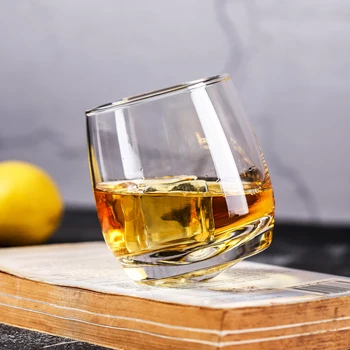 

Creative Tumbler Gyrate Wine Glasses Scotch Whisky Rock Glass For Bar Office Household Beer Jack Whiskey Crystal Cup Wholesale