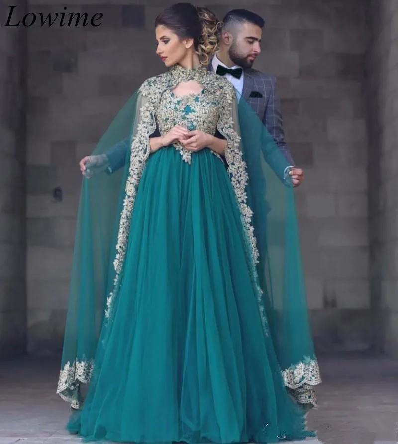 Emerald-Green-Long-Evening-Dresses-2018-With-Cape-A-Line-Gold-Embroidery-Crystal-Formal-Party-Gown (1)_副本