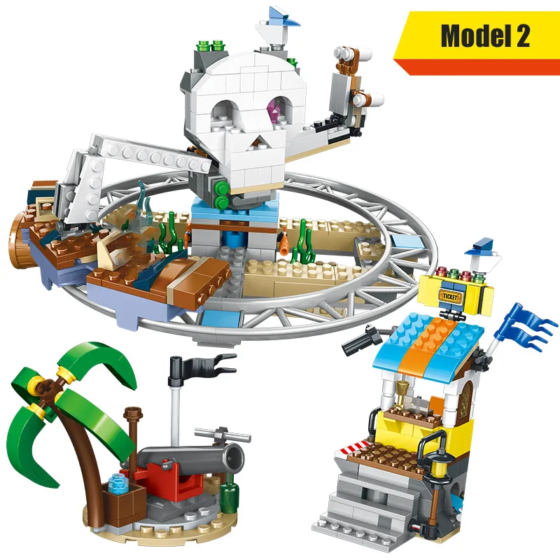 

2019 new 1085pcs Creator City Blocks Pirate Roller Coaster Pirates Figures Building Blocks Children Education Imagination Toy