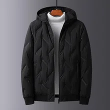 New Style MEN'S down Jacket Korean-style Youth Trend Thick down Jacket Coat Casual Black And White with Pattern Cotton-padd