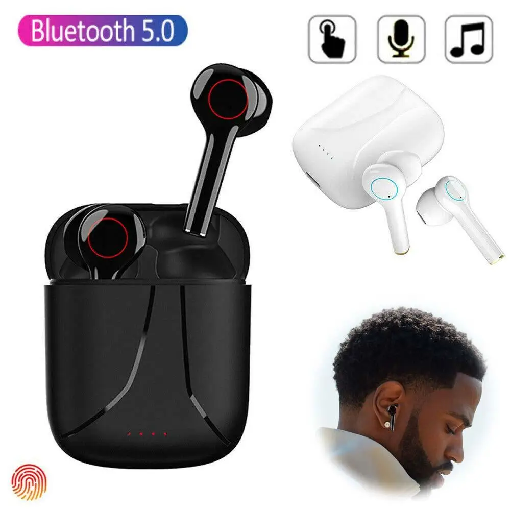 Wireless Earphones Mini Bluetooth Headset TWS Earbuds Stereo Music with Mic Charging Box for Android iPhone Samsung Phones