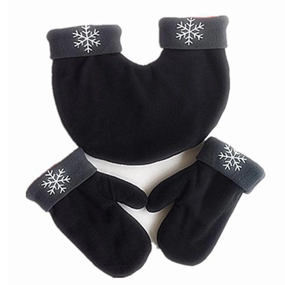 Перчатки, зимние перчатки guantes, семейные флисовые двойные утепленные ручки, набор из трех предметов, рождественские перчатки, подарок для подруг N1