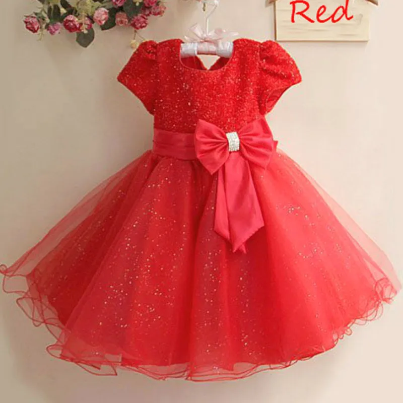 Рождество для маленьких девочек, платье с бантом для принцессы элегантная Дети Свадебное бальное платье для малышей нарядные платья-пачки детская одежда