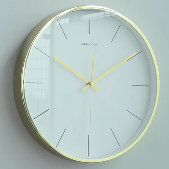 

Geekcook Nordic Silent Wall Clock Retro Simple Unique Wall Clock Modern Design Living Room Vogue Orologio Parete Home Decoration