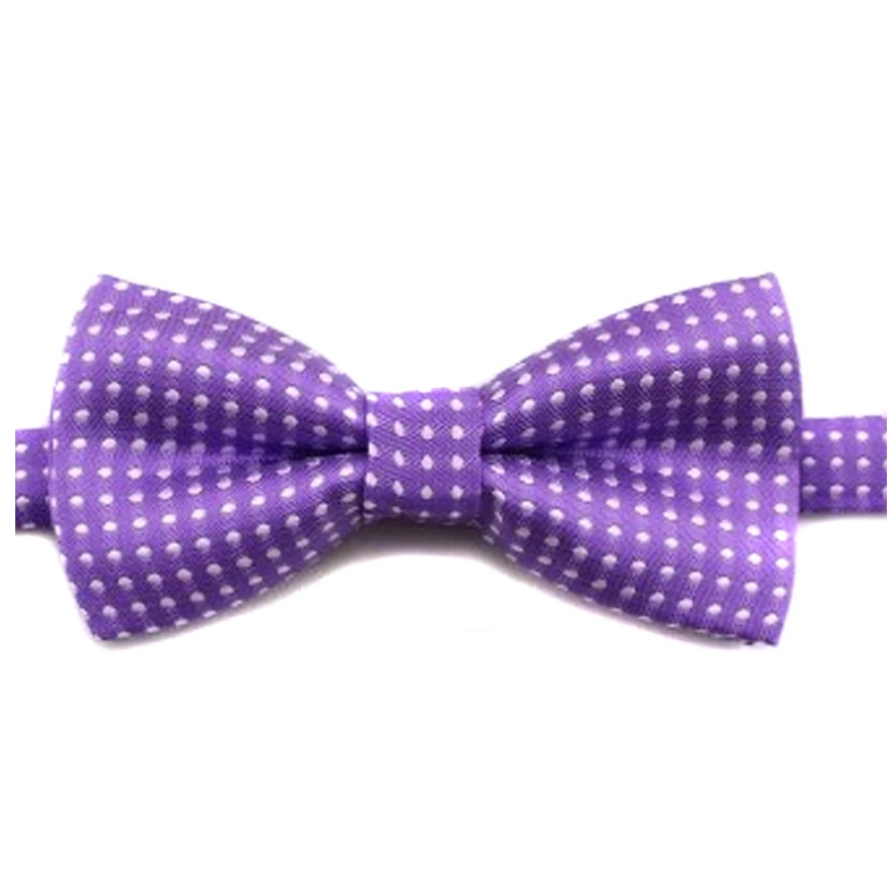 Для мужчин с бантом галстук высшего качества в горошек цвет: черный, синий красная бабочка детская гладкой Мягкий Бабочка для свадьбы или выпускного бала вечерние галстуки - Цвет: Фиолетовый