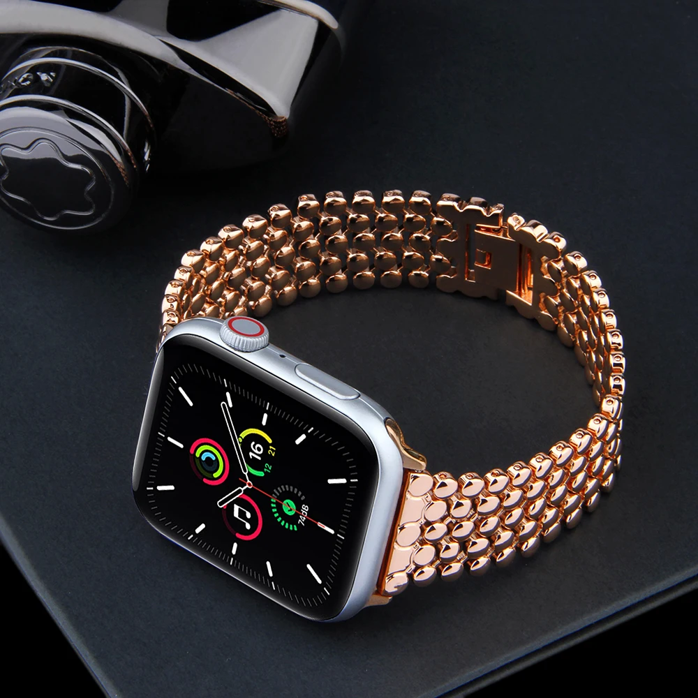 Ремешок металлический из нержавеющей стали для Apple watch 6 5 4 3 2 42 мм 38 40 44 аксессуары
