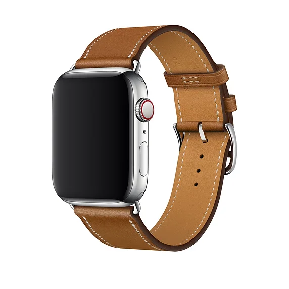 Новое поступление, кожаный ремешок для apple watch 5, 4, 42 мм, 44 мм, ремешок, один тур, наручные часы, браслет для iwatchband 3, 2, 1, 38 мм, 40 мм - Цвет ремешка: brown