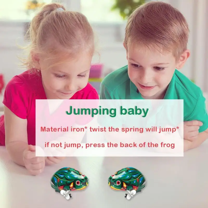 Jumping Frog Model Wind-up Clockwork Tin Toy Kids Retro Education Classic Toy for Collectible Jumping Frog Model Wind-up Clockwork Tin Toy Kids Retro Education Classic Toy for Collectible