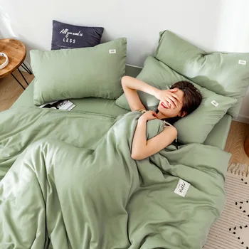 

3/4pcs Nordic Style Comfortable High Quality Printing Family Bedding Set Duvet Cover Flat Sheet Pillowcases Dropshipping