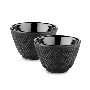 

Velaze 2-Pieces Japanese Style Iron Tea Cups Enameled Cast Iron Drinkware Teacup Set 120ML Polka Dot Iron Retro Cup Kung Fu Tea