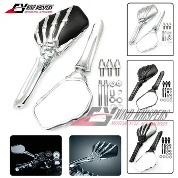 

Cruiser Skull Skeleton hand Rear view Mirrors For Harley Dyna Fat boy Night Rod Glide Special Softail Touring Steed Magna Shadow