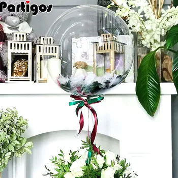 

5pcs Helium Bobo Balloons 10/18/24/36 Inch Transparent PVC Balloon Birthday Party Decoration Air Ballons Wedding Decor Favors
