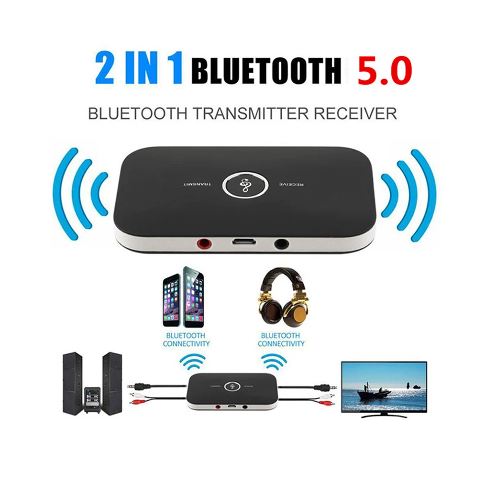 Upgrade B6 Wireless Bluetooth 5 0 Audio Adapter Transmitter Receiver 3 5mm 3 5 AUX Music Receiver Sender For PC TV Headphone Car