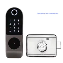 Tuya App Smart Lock Double Side Fingerprint Lock Waterproof Security Home Lock Digital Password RFID Keyless Entry Door Lock 