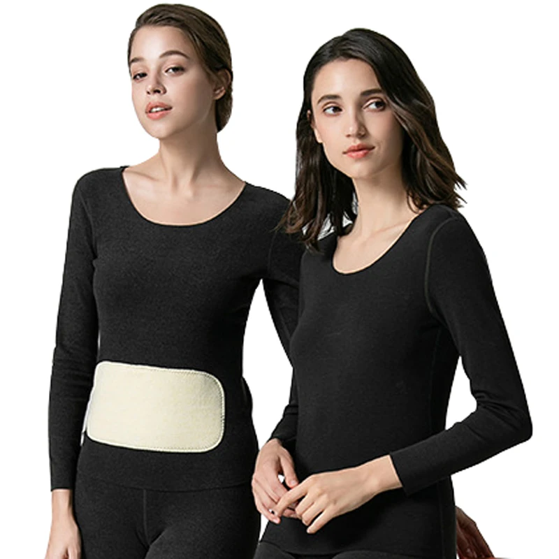 Elifashion Fall &amp Winter Heated German Velvet seamless Thermal Top Super Fine Silk Patch underwear Women |