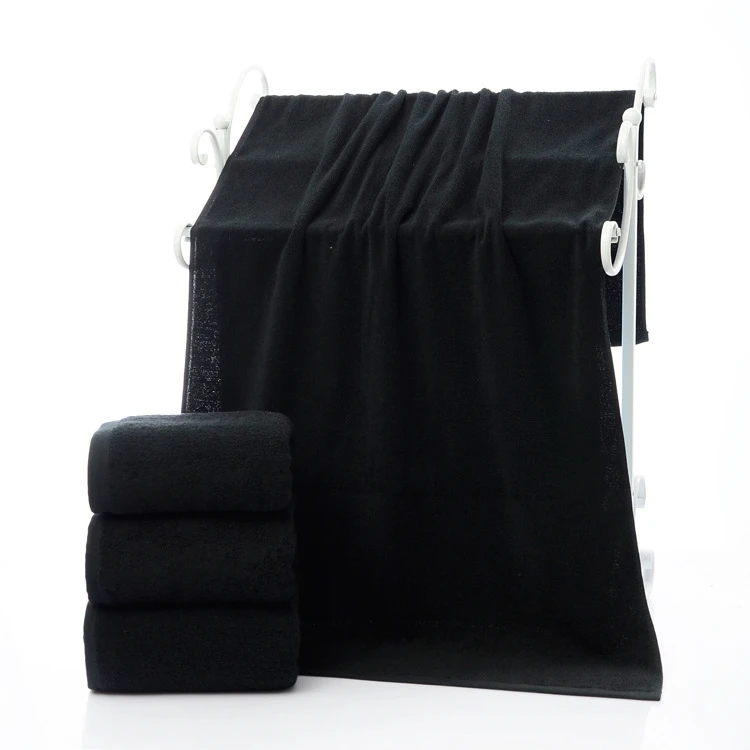 New 3pieces Black Towel Set For Men Toalla 2pc Face Washcloth Hand