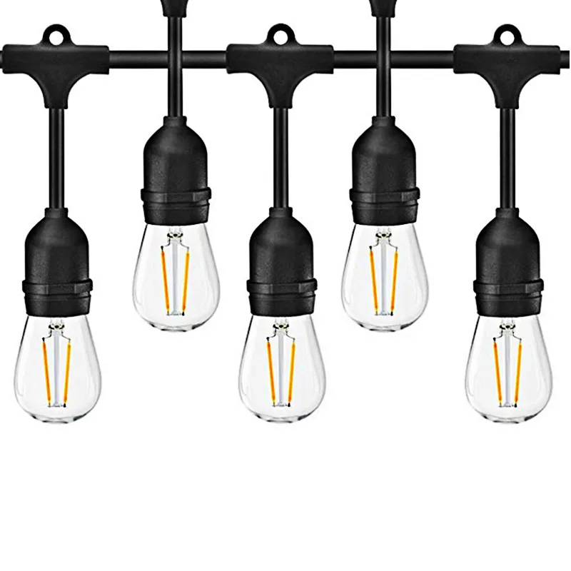 

7M 10M 15M LED String Lights S14 Waterproof IP65 E27 Warm LED Retro Edison Filament Bulb Outdoor Street Garden Patio garland