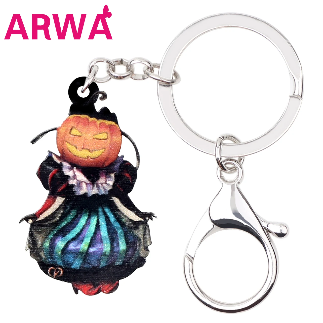 ARWA Acrylic Halloween Demon Pumpkin Girl Keychains Key Ring Dress Bag Car Wallet For Women Girls Decorations Gift | Украшения и