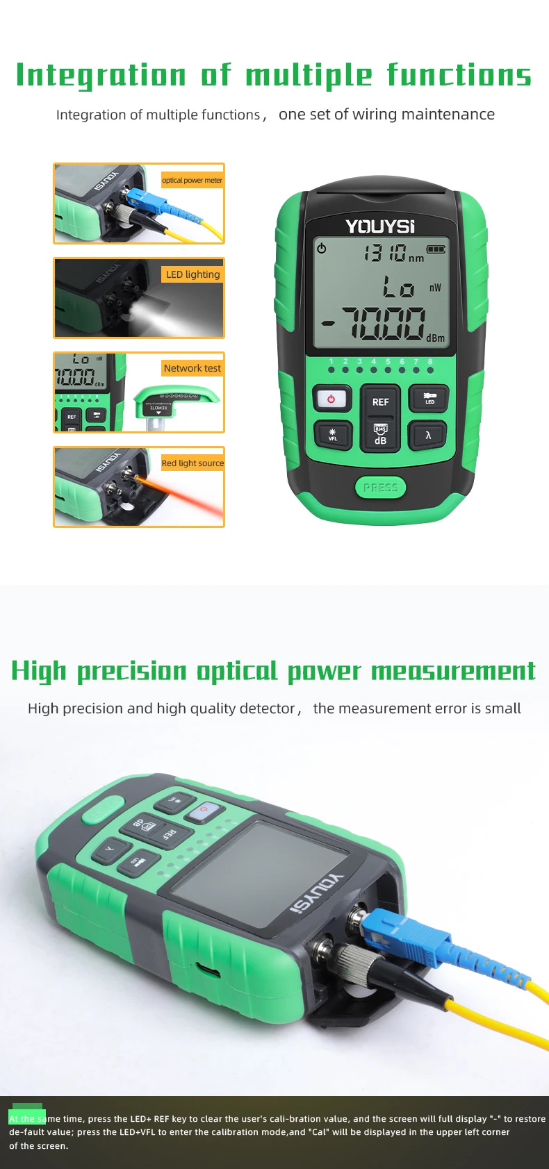 Optical Fiber Power Meter 2021 NEW 4 in1 5G 10 Wavelength Visual Fault Locator Network Cable Test Optical Fiber Tester OPM VFL fiber optic equipments