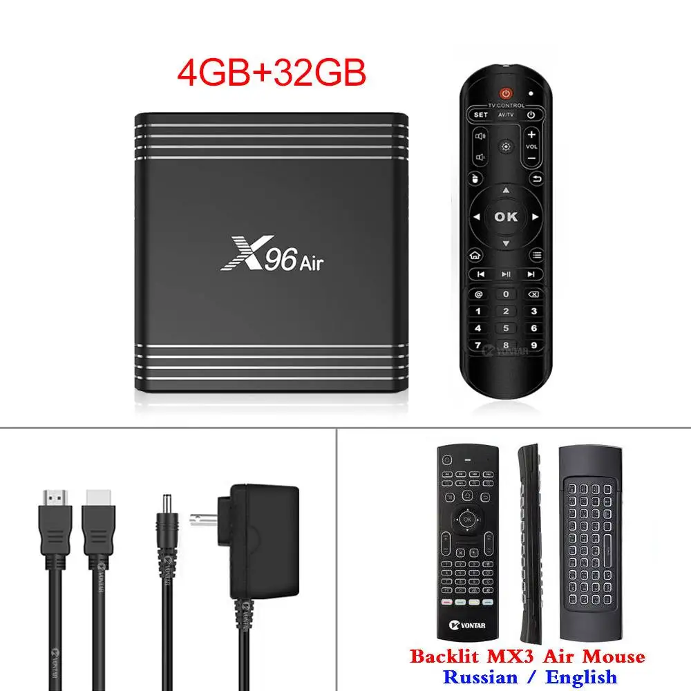Amlogic S905X3 X96Air Android 9,0 tv Box X96 Air QuadCore 2,4& 5G Dual Wifi BT Поддержка 8K Smart медиаплеер Макс 4 Гб Ram 64 Гб Rom - Цвет: 4G32G MX3