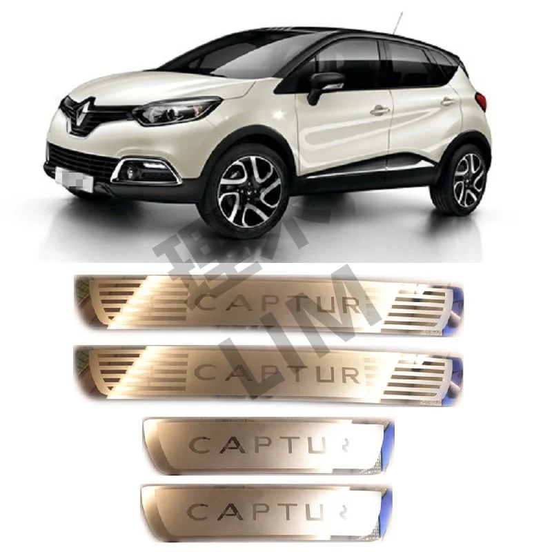 

Suitable for Renault Captur Kaptur 2014 2015 2016 Stainless Steel Scuff Plate Door Sill Cover Sticker Car Accessories