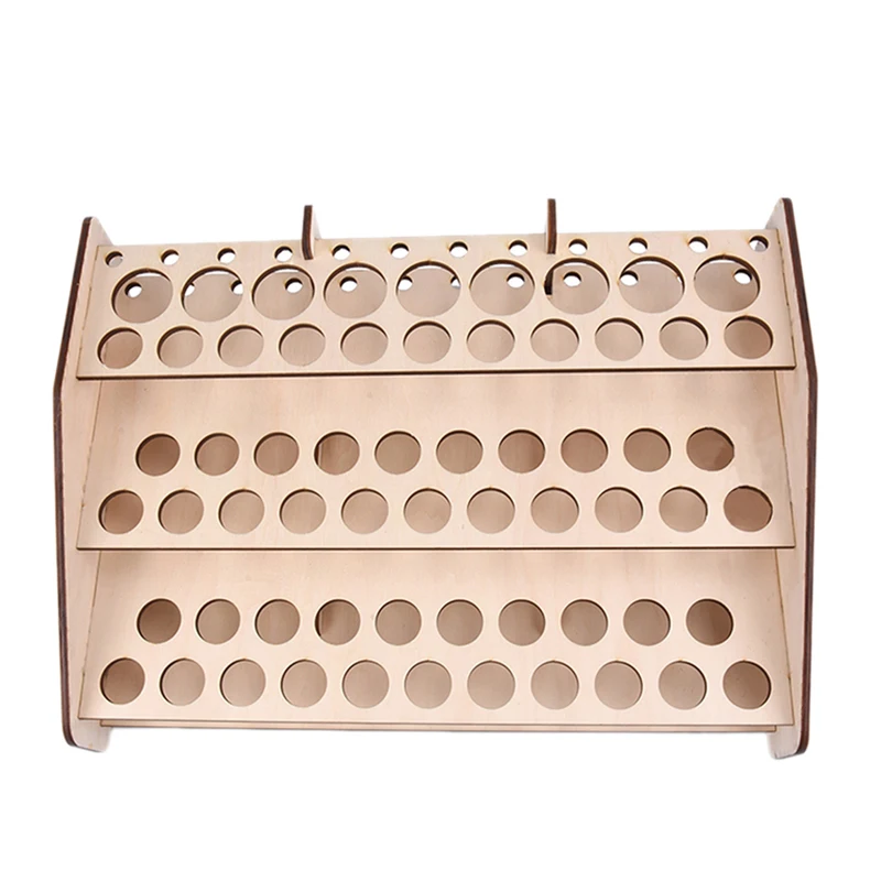 

74 Hole Wooden Pigment Bottle Storage Organizer Color Paint Ink Brush Stand Rack Modular Holder School