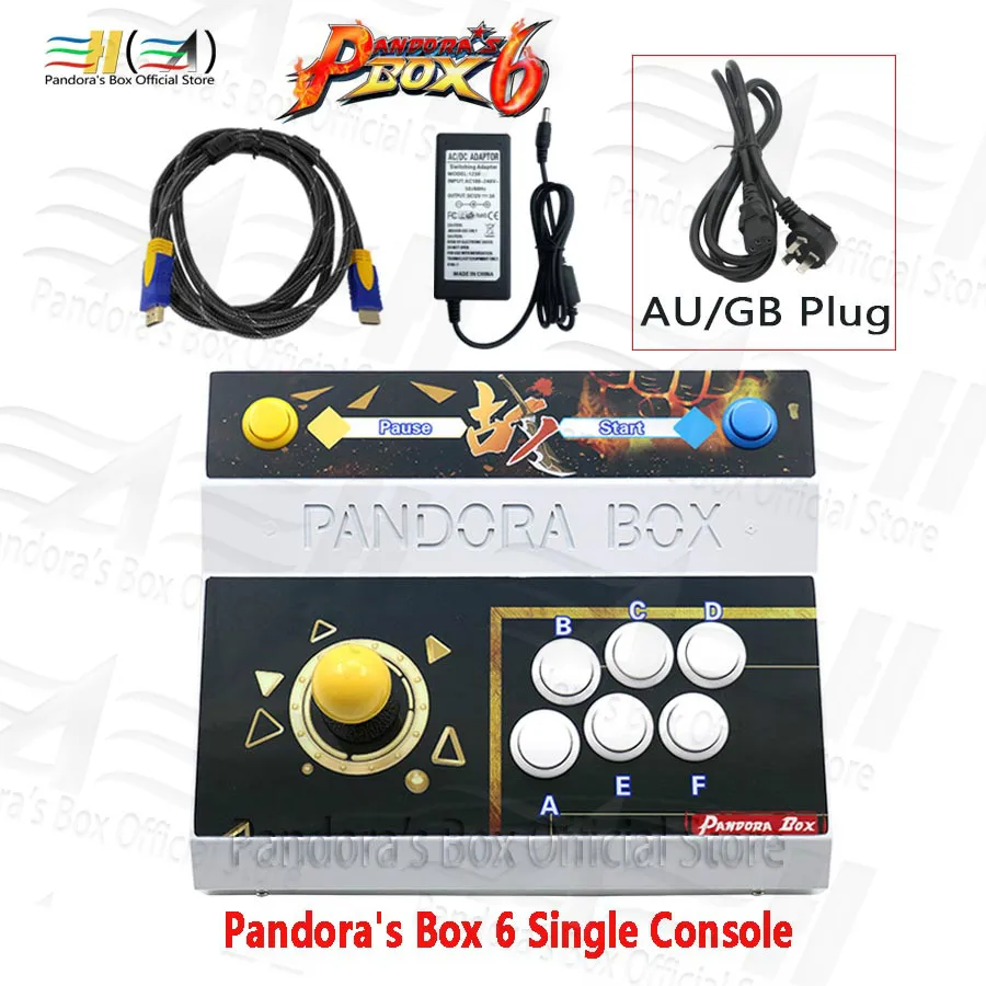 Новинка Pandora box 6 1300 в 1 одинарный Железный консоль аркадная игра fight stick Поддержка FBA MAME PS1 может добавить 3000 игр 3d tekken - Цвет: PB6 single GB plug