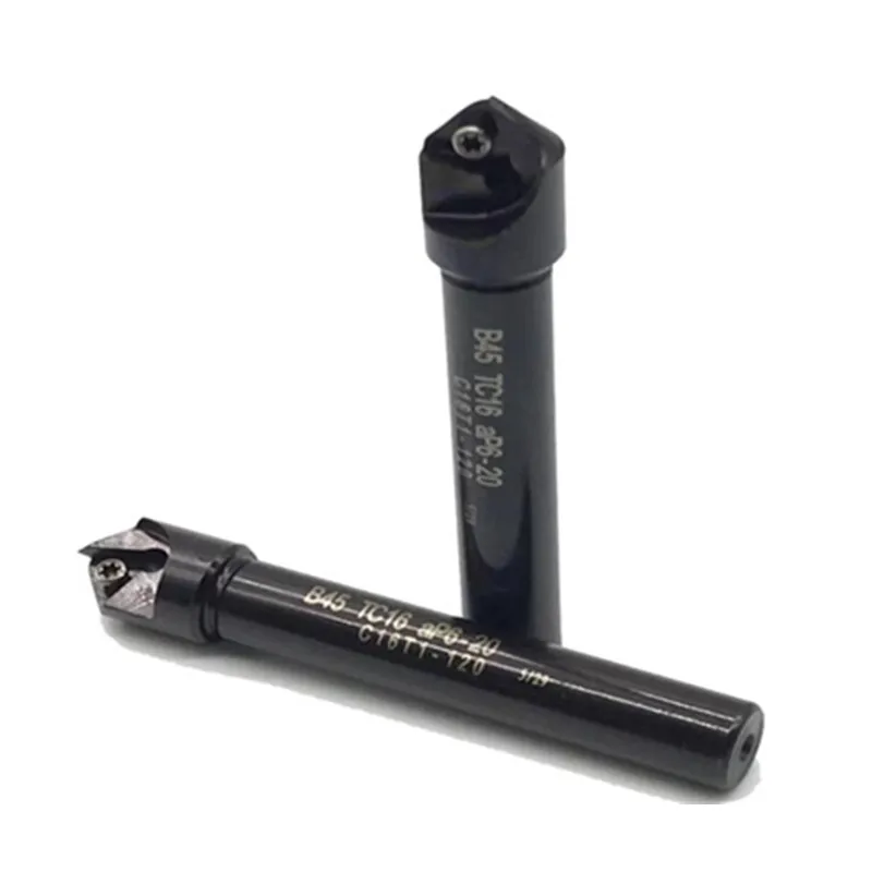 Indexable shape end mills chamfer milling cutter B15  B30  B45  B60 single side chamfer tools holder for TC inserts (3)