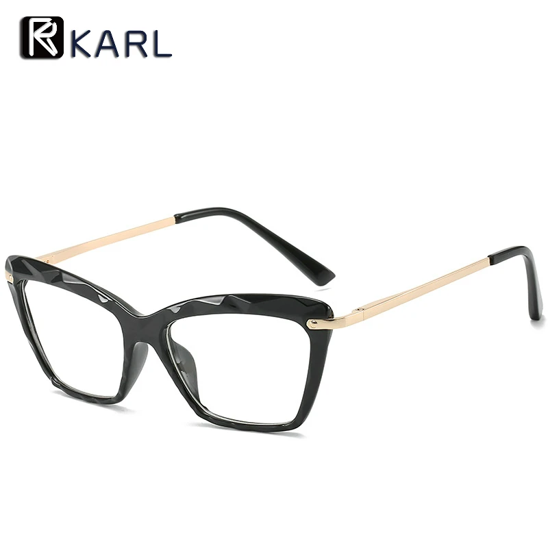 

KARL Brand Glasses Frames Women Optical Frame Retro Cat Eye Transparent Clear Glasses Frame TR90 Optical Eye Glasses Frames