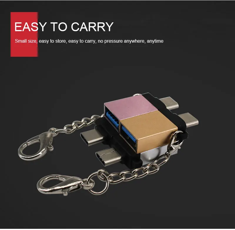 Usb3.0 Женский адаптер type-C Алюминиевый сплав Многофункциональный type-Cotg адаптер Портативный Android устройство Usb разъем